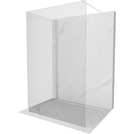 Mexen Kioto Walk-in Shower Panel 125 x 120 cm, Transparent, White - 800-125-212-20-00-120