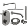 Mexen Kai DR70 concealed bath-shower set with 30 cm showerhead, graphite - 77602DR70301-66