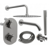 Mexen Kai DR70 flush-mount shower and bath set with a rainmaker 30 cm, Graphite - 77602DR70301-66