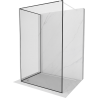 Mexen Kioto Walk-in Shower Wall 110 x 70 cm, Black Pattern, White - 800-110-212-20-70-070
