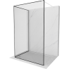 Mexen Kioto Walk-in Shower Wall 120 x 80 cm, Black Frame, White - 800-120-212-20-70-080
