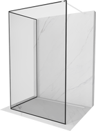 Mexen Kioto Walk-in Shower Screen 130 x 80 cm, Black Frame, White - 800-130-212-20-70-080