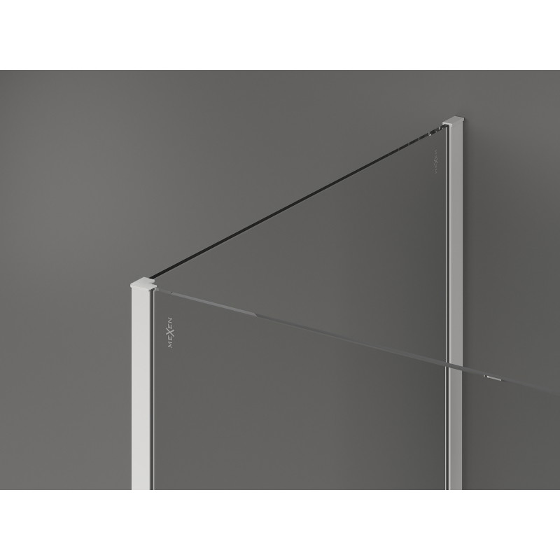Mexen Kioto Walk-in Shower Wall 120 x 80 cm, Black Frame, White - 800-120-212-20-70-080