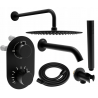 Mexen Kai DR70 flush-mount shower and bath set with a rainmaker 30 cm, Black - 77602DR70301-70