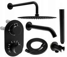 Mexen Kai DR70 flush-mount shower and bath set with a rainmaker 30 cm, Black - 77602DR70301-70