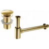 Mexen round washbasin half siphon with click-clack stopper, without overflow, gold - 7991050-50