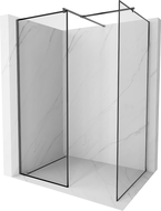 Mexen Kioto Walk-in Shower Wall 110 x 100 cm, Black Frame, Brushed Gun Gray - 800-110-202-66-70-100
