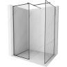Mexen Kioto shower wall Walk-in 140 x 100 cm, black frame, gun gray brushed - 800-140-202-66-70-100