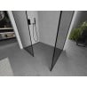 Mexen Kioto Walk-in Shower Wall 140 x 110 cm, Black Pattern, Gun Gray Brushed - 800-140-202-66-70-110