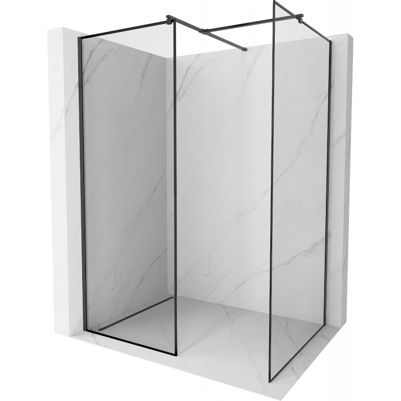 Mexen Kioto Walk-in Shower Wall 80 x 70 cm, Black Pattern, Black - 800-080-202-70-70-070