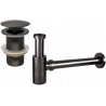 Mexen round washbasin half-siphon with click-clack plug, without overflow, graphite - 7991050-66