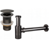 Mexen round washbasin siphon with a click-clack plug, without overflow, Graphite - 7991050-66
