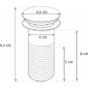 Mexen round washbasin siphon with a click-clack plug, without overflow, Black - 7991050-70