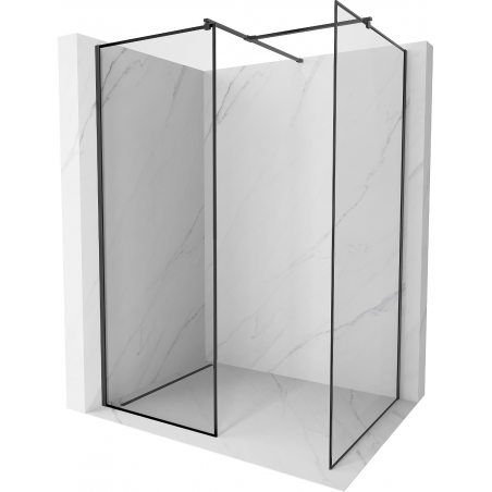 Mexen Kioto Walk-in Shower Wall 100 x 100 cm, Black Frame, Black - 800-100-202-70-70-100