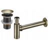 Mexen round washbasin siphon with a click-clack plug, without overflow, Antique brass- 7991050-40