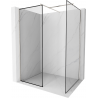 Mexen Kioto Walk-in shower wall 110 x 90 cm, black frame, brushed nickel - 800-110-202-97-70-090