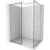 Mexen Kioto Walk-in Shower Wall 100 x 100 cm, Black Pattern, Brushed Nickel - 800-100-202-97-70-100