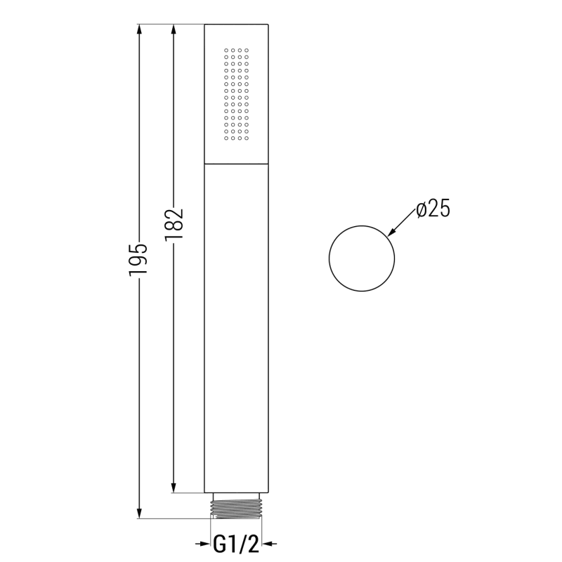 Mexen Kai DR70 Built-in Bathtub and Shower Set with 25 cm Rain Shower, Chrome - 77602DR70251-00