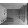 Mexen Kioto Walk-in Shower Wall 130 x 120 cm, Black Pattern, Brushed Nickel - 800-130-202-97-70-120