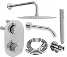 Mexen Kai DR70 Built-in Bathtub and Shower Set with 25 cm Rain Shower, Chrome - 77602DR70251-00