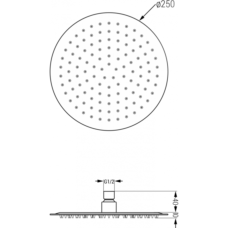 Mexen Kai DR70 concealed bathtub-shower set with 25 cm showerhead, rose gold - 77602DR70251-60