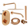 Mexen Kai DR70 built-in bath and shower set with 25 cm shower head, rose gold - 77602DR70251-60