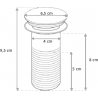 Mexen round washbasin siphon with a ceramic click-clack plug, without overflow, Chrome/White - 7991050-02