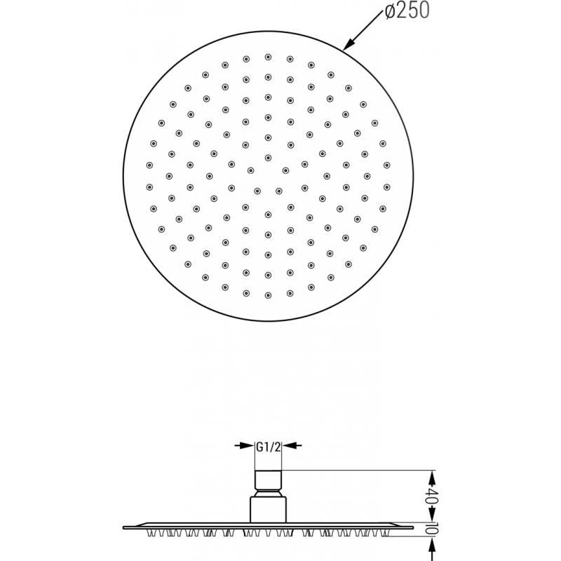 Mexen Kai DR70 concealed bath-shower set with 25 cm shower head, graphite - 77602DR70251-66