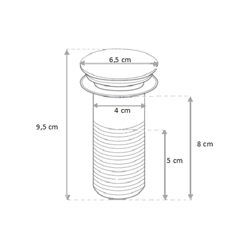 Mexen semi-basin siphon round with click-clack plug, without overflow, antique black - 7991050-79