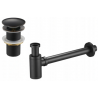 Mexen round washbasin siphon with a click-clack plug, without overflow, Antique black - 7991050-79