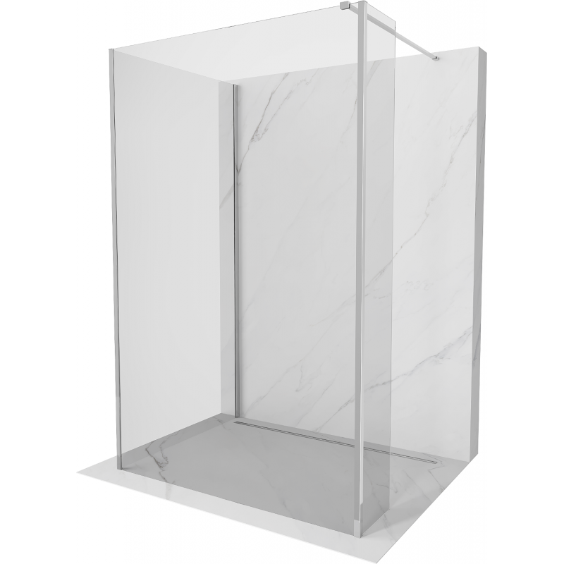 Mexen Kioto Walk-in Shower Screen 125 x 80 x 30 cm, transparent, chrome - 800-125-080-221-01-00-030