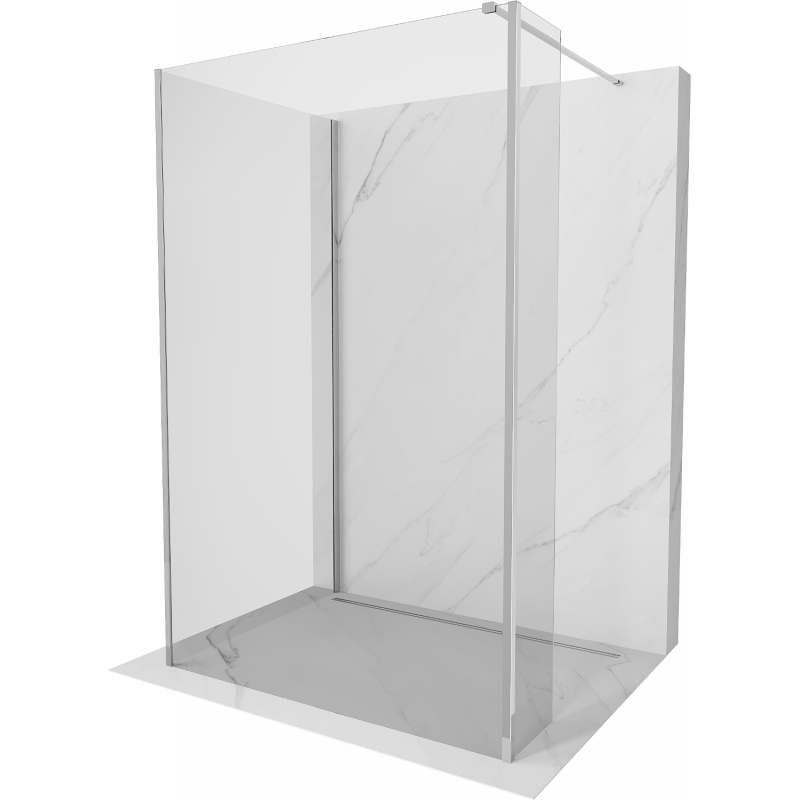 Mexen Kioto Walk-in Shower Wall 110 x 85 x 30 cm, Transparent, Chrome - 800-110-085-221-01-00-030