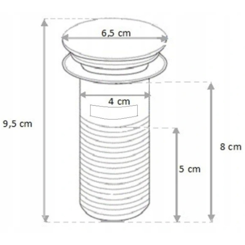Mexen round sink semi-siphon with click-clack plug, with overflow, brushed gun gray - 7992050-66