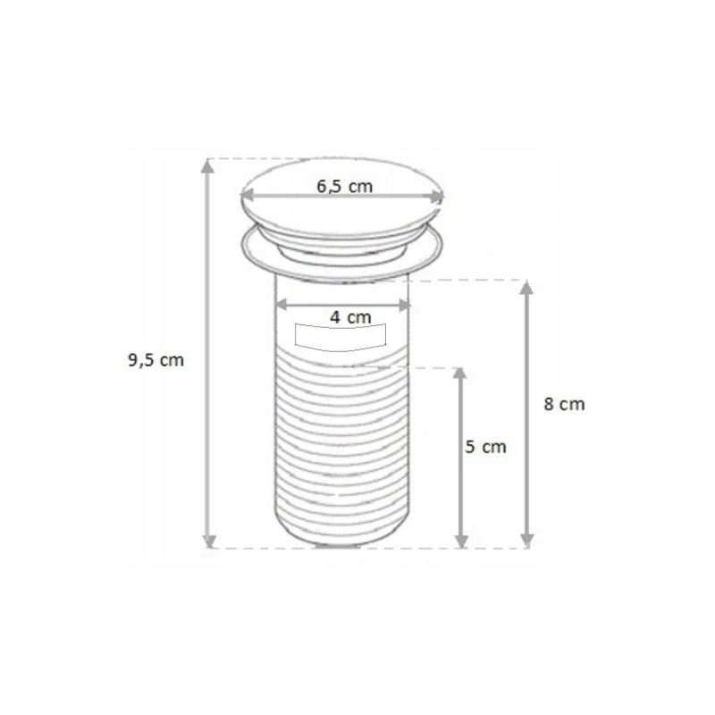 Mexen Round washbasin half-siphon with click-clack stopper, with overflow, graphite - 7992050-66