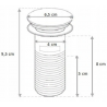 Mexen round sink semi-siphon with click-clack plug, with overflow, brushed gun gray - 7992050-66
