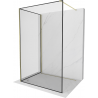 Mexen Kioto Walk-in Shower Wall 130 x 80 cm, Black Pattern, Gold - 800-130-212-50-70-080