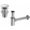 Mexen round washbasin siphon with a click-clack plug, without overflow, Chrome - 7991050-00