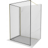 Mexen Kioto Walk-in Shower Wall 130 x 100 cm, Black Pattern, Gold - 800-130-212-50-70-100