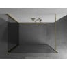 Mexen Kioto Walk-in Shower Wall 140 x 120 cm, Black Frame, Gold - 800-140-212-50-70-120