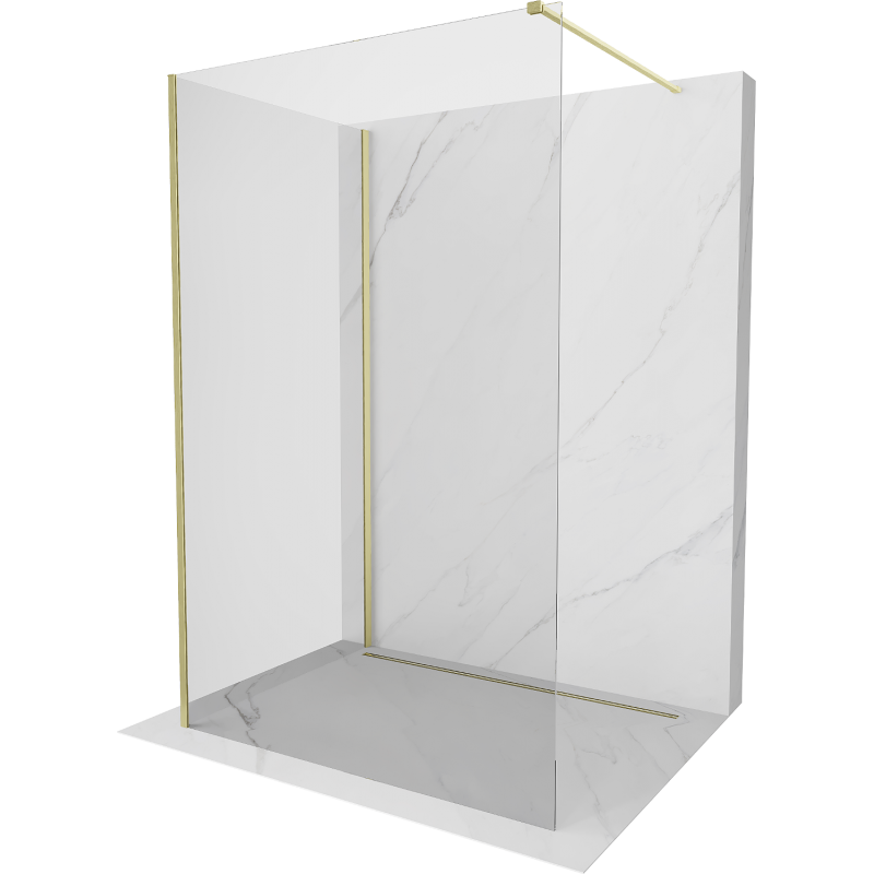 Mexen Kioto Walk-in Shower Screen 100 x 70 cm, transparent, brushed gold - 800-100-212-55-00-070