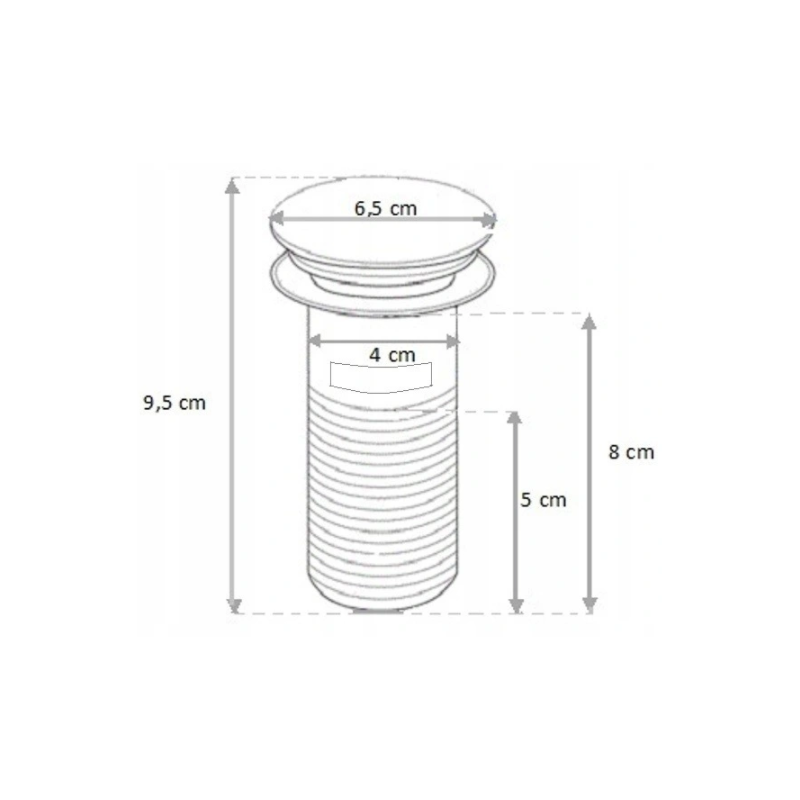 Mexen square washbasin half siphon with click-clack plug, without overflow, chrome - 7991060-00