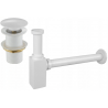 Mexen square washbasin siphon with a click-clack plug, without overflow, White - 7991060-20