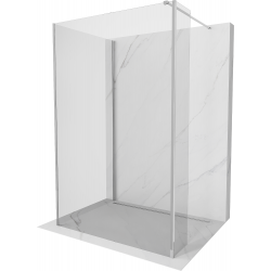 Mexen Kioto Walk-in Shower Wall 90 x 75 x 40 cm, Transparent, Chrome - 800-090-075-221-01-00-040