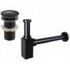 Mexen square washbasin siphon with a click-clack plug, without overflow, Antique black- 7991060-79