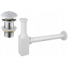 Mexen half sink waste square with ceramic click-clack stopper, without overflow, white - 7991060-25