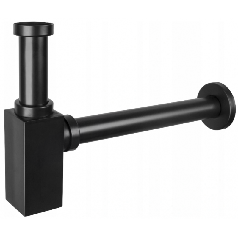 Mexen square washbasin bottle trap, black - 79960-70