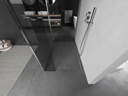Mexen Kioto Walk-in Shower Wall 140 x 95 x 40 cm, transparent, chrome - 800-140-095-221-01-00-040