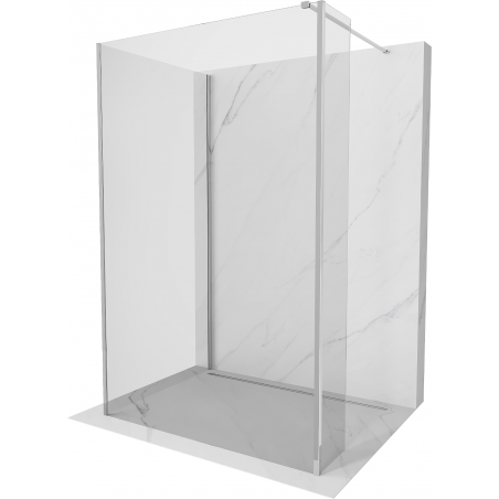 Mexen Kioto Walk-in Shower Wall 140 x 100 x 40 cm, Transparent, Chrome - 800-140-100-221-01-00-040
