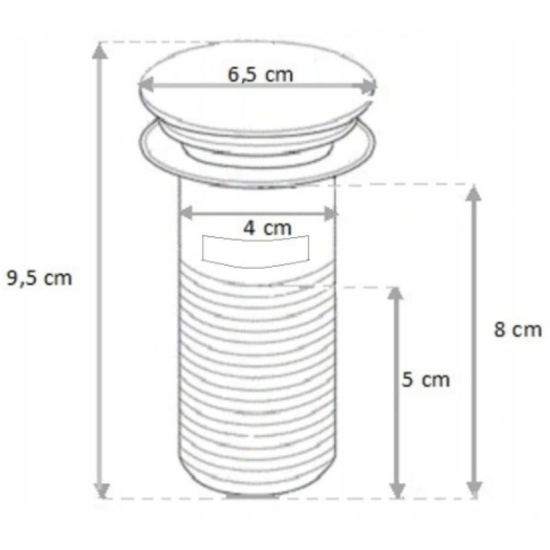 Mexen square washbasin bottle trap with click-clack stopper, with overflow, brushed gun gray - 7992060-66