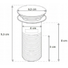 Mexen square washbasin bottle trap with click-clack stopper, with overflow, brushed gun gray - 7992060-66